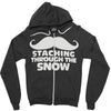 mustaching through snow Zipper Hoodie