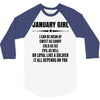 Super January Girl 3/4 Sleeve Shirt