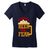 drink beer fuck fear Women's V-Neck T-Shirt
