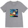 Totoro Van Gogh Parody V-Neck Tee