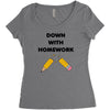 down with homework Women's Triblend Scoop T-shirt
