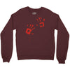 bloody hand print funny zombie kill undead blood horror killer Crewneck Sweatshirt