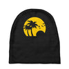 beach silhouette birds sand sunset Baby Beanies