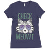 CHECK MEOWT CAT Ladies Fitted T-Shirt