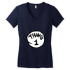 thing 1 Women's V-Neck T-Shirt