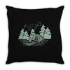 Camping Green Throw Pillow
