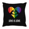 Love Is Love LGBT Rainbow Heart Throw Pillow