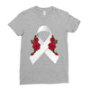 lung cancer white ribbon Ladies Fitted T-Shirt