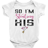 i stole her heart Baby Bodysuit