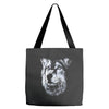 round neck dog wolf Tote Bags