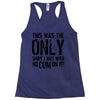 this is the only shirt with no cum Racerback Tank