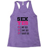 SEX YES HOT SEX SAFE SEX GREAT SEX Racerback Tank