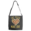 eat pizza make love Adjustable Strap Totes
