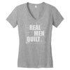 real men quilt Women's V-Neck T-Shirt