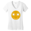 funny smiley face Women's V-Neck T-Shirt