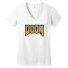 Wtf Doom Black Stroke Women's V-Neck T-Shirt