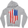 sa distress flag cool american Zipper Hoodie
