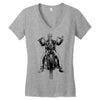 skeleton biker Women's V-Neck T-Shirt