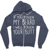 moustache touch my beard Zipper Hoodie