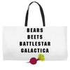 bears beets battlestar galactica Weekender Totes