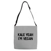 kale yeah i'm vegan Adjustable Strap Totes