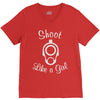 shoot like a girl V-Neck Tee