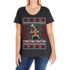 ugly sweater fight christmas t shirts Ladies Curvy T-Shirt