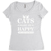 cats make me happy Women's Triblend Scoop T-shirt