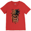 skull us flag V-Neck Tee