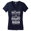 There's This Boy Who Stole My Heart He Calls Me Mom Women's V-Neck T-Shirt
