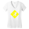 ninja crossing sign Women's V-Neck T-Shirt