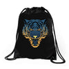 tiger fire Drawstring Bags