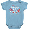 Happy Birthday Canada 150 Years Of Awesomeness Baby Onesie