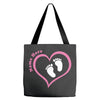 Baby Girl with Heart Any Name Customized Tote Bags