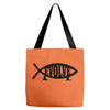 evolve t shirt small funny evolution science atheist darwin atheism fi Tote Bags