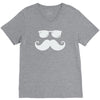 hipster glasses and moustache V-Neck Tee