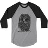 owl on athletic 3/4 Sleeve Shirt