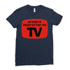 as seen in front of the the tv Ladies Fitted T-Shirt
