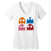 cool retro 80s pacman ghosts video games Women's V-Neck T-Shirt