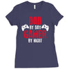 dad by day gamer by night gaming Ladies Fitted T-Shirt