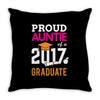 Class of 2017 Proud Auntie Graduation Throw Pillow
