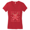 ugly sweater bear Women's V-Neck T-Shirt