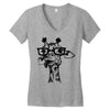 nerd giraffe Women's V-Neck T-Shirt