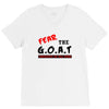 the goat white t shirt greatest of all time basketball baseball footba V-Neck Tee