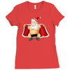 funny flashing naked nude christmas santa claus Ladies Fitted T-Shirt