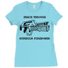 peace through superior firepower Ladies Fitted T-Shirt