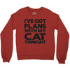 plans with my cats tonight Crewneck Sweatshirt