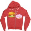 cheeseburger pranks doughnut Zipper Hoodie