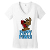 puppy power Women's V-Neck T-Shirt