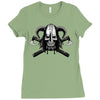 viking skull Ladies Fitted T-Shirt